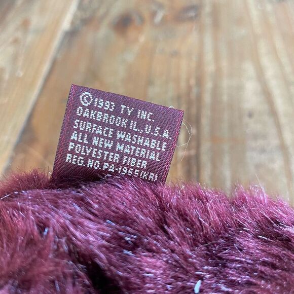 1993 Ty Attic Treasures Beargundy Bear Plush Stuffed Animal - Picture 6 of 10